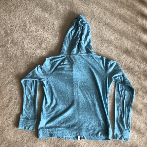 Aeropostale baby blue heather zip up tee shirt hoodie - Picture 2 of 7